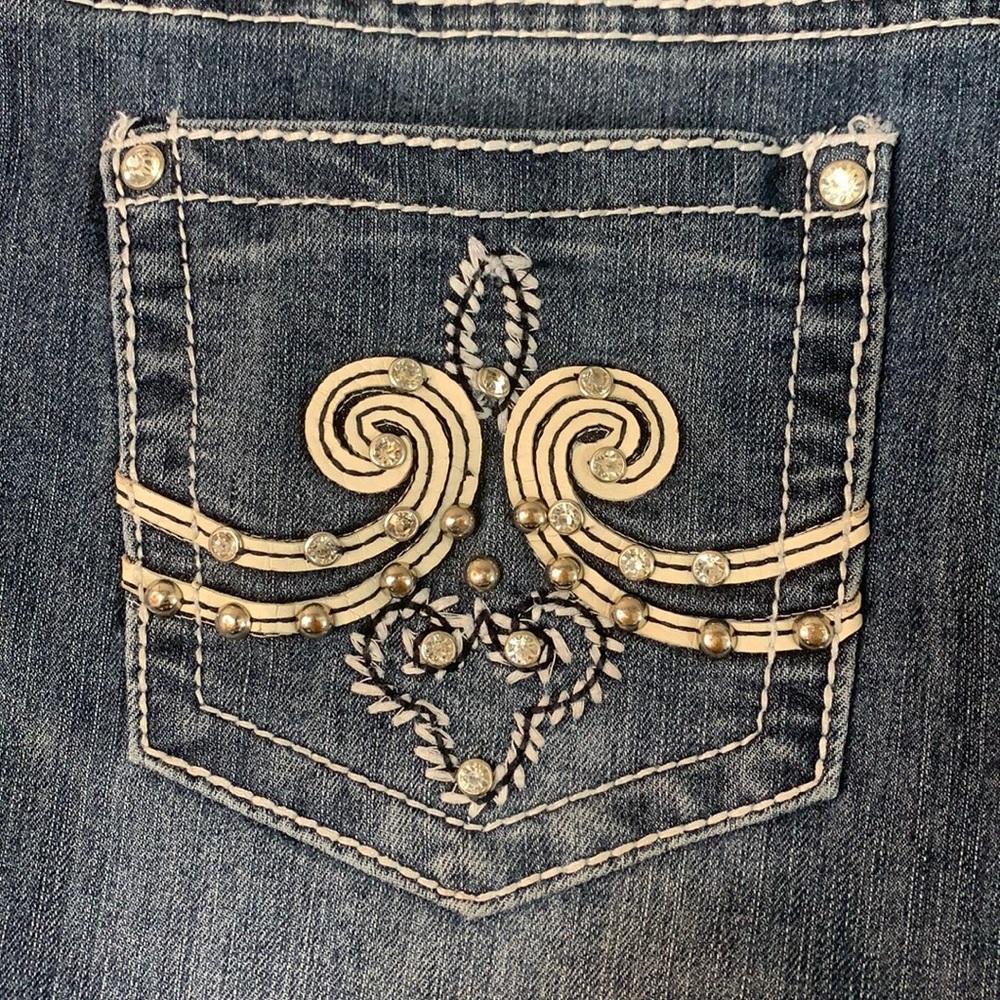 Women’s EARL JEAN Blue Jeans Bling/Embellished Sz 16P- Bootcut